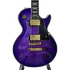 Guitare personnalisée, corps en acajou, couleur violette, table en érable flammé, pont Tune O Matic, touche en palissandre, gratuite