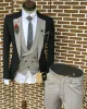 Abiti (giacche + gilet + pantaloni) vestito da uomo slim britannico da uomo in tre pezzi da sposa sposo abito da uomo migliore completo di blazer costume