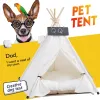 Mats Pure white cat house dog house pet tent house small and mediumsized dog folding game house