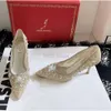 Rene Caovilla Slingbacks Uznaj buty wysokie obcasy kryształowe koronkowe sandały designerskie moda kobieca spiczasty palce ślubne Buty 7,5 cm