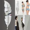 Wall Stickers DIY Feather Style Acrylic Mirror Home Room Mural Decoration Art Background Decor