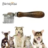 犬用ベネポウのプロフェッショナルコームステンレス鋼の環境にやさしい安全な毛皮レーキペットブラシの長い毛の毛づくろいツール