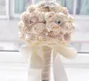 Çarpıcı düğün çiçekleri beyaz nedime gelin buketleri yapay gül düğün buket düğün malzemeleri buque de noiva6897050