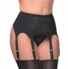 Jarretières en dentelle pour femmes noires, culotte sans couture, porte-jarretelles, 6 larges bretelles, boucles en métal Vintage, ceinture Sexy pour bas de mariage Sexy Ling2733102