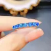 Pierścienie klastra Vintage Blue Opal Pierścień Sterling Silver Natural Fire Constone Stone Dift Birthday Gift