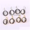 Charm 10 FAYLAR ZYZ1779951 Doğal Kabuk İnci Dangle Küpe Kristal Rhinestone döşeli altın sier renk kanca sarkan C18127912856 DRO DHFBV