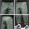 Pants Stretched Casual Men Cotton Trousers Loose Plus Size 46 44 42 40 Pencil Chino Pants Elastic Male Black Khaki Green Suit Clothing