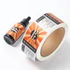 Adhésifs de bouteille étanche personnalisée Adhésifs imprimés Colorful Roll Emballage auto-joint Autorofeuille Étiquettes cosmétiques à l'huile à l'huile pour le récipient en pot