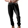 Pantalons pour hommes Printemps et automne Sports de loisirs Laçage lâche Couleur unie Pieds Garçons Vêtements d'hiver Taille 6 Ouvert pour hommes