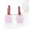 Dangle Chandelier Foris 14 couleurs mode couleur or rose boucles d'oreilles en zircon rose pour femmes cadeau bijoux fins 2106161102787 Drop Deliv Dhtak