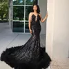 Blowly African Trumpet Evening Sukienki Formalne Sukienki Diamentowe cekiny Tassel Ruffles Black Girl Prom Slay For For Kobiet