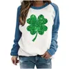 Damen Hoodies Casual Loose Fleece Hoodie Mäntel Sweatshirt Damenmode Herbst Winter St. Patrick's Day Shamrock Print Pullove Femme