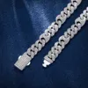 قلادة سوار Mossanite Price 925 Silver Diamond Infinity Cuban Link Necklace bling out 15mm Moissanie G-Link Cuban Sain and Swelet