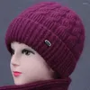 Berets dzianin wełniany kapelusz zima utrzymanie ciepłych ochrony ucha zagęszczona na zewnątrz pullover narciarka unisex czapki czapki gorro panie