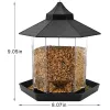 Fütterung wasserdichtes Pavillon Hanging Wild Bird Feeder Outdoor -Behälter mit Hänge Seil Fütterung Haus Vogelfutterläser Aves Dekor Dekor