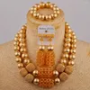 Ensemble collier et boucles d'oreilles, bijoux de mariage, Champagne, cristal, perles du Nigeria, robe de mariée africaine, SH-97