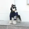 Felpe con cappuccio Felpa con cappuccio a righe Abbigliamento per cani Felpa moda Abbigliamento per cani Abiti per animali Simpatici Yorkies primaverili Stampa Cotton Navy Boy Mascotas