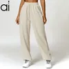 AL Yoga Soho Pantalon de survêtement extensible taille haute Break Line Pantalon de jogging épais Sportswear Solstice Lantern Pantalon lourd décontracté Coupe décontractée Pantalon de danse Logo 3D