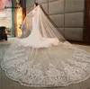 رومانسية طويلة الحجاب الزفاف الطول الكاتدرائية الدانتيل زين 3M الزفاف حجاب مع مشط العاج أبيض عالية الجودة 7842148
