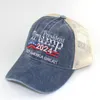 10 kolorów Trump Hats 2024 Biden Summer Net Peak Cap USA Wybory prezydenckie czapki baseballowe umyte bawełniane słoneczne kapelusz DB652