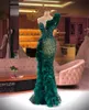 Abito da sera in tulle di lusso Fashion Design Side Split Ruffles Sirena Glitter Paillettes Perline Chic Abiti da cerimonia formale da ballo di fine anno 240227