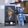 Famoso dipinto bearbrick400% Blocchi di costruzione dell'orso violento Decorazione per bambola di tendenza Bear Van Gogh Star