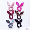 Accessoires de cheveux Arrivée Filles Veet Bunny Oreilles Corde Élastique Enfants Queue De Cheval Lapin Enfants Scrunchy Bandes De Cheveux Drop Livraison Bébé Mater Dhrho