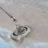 Designer's Hot Selling Saturn Nieuwe ORB Volledige Diamond Rivet 3D Saturn Ketting Trui Keten Mode Veelzijdige ketting