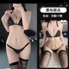 Set di reggiseni Lingerie sexy giapponese Lolita Kawaii Blu Rosa Floreale Mini Bikini Set reggiseno Cosplay per adulti Costumi erotici Biancheria intima da donna