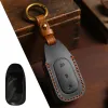 Leather Car Key Cover Case Remote Keyring Protective Bag for Leading Ideal One Li Auto L9 Fob Protector Keychain Holder