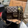 CC Bags Luxury Brand Ladies Designer Crush Gold Ball Classic Mini Flap Square Quilted Adjustable Golden Metal Hardware Matelasse Chain Crossbody Shoulder Hand