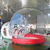 wholesale Free Delivery outdoor activities 4x3m 5x3m giant Christmas Inflatable Snow Globe with tunnel for sale