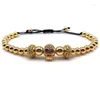 チャームブレスレットNaiqube 2022 SKL MEN BRACELET PAVE CZ FASHION LUXURY CRONCH COPPERBIEDS編組編集ジュエリーギフトドロップ配信DHGZN