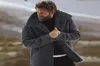 Модная мужская зимняя куртка, винтажные мужские кожаные куртки, шуба из искусственного меха, коричневая мотоциклетная куртка-бомбер из овчины Button9967881