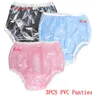 3 pièces ABDL couche adulte pvc réutilisable bébé pantalon couches onesize en plastique bas de bikini DDLG adulte bébé nouveaux sous-vêtements couches bleues H01556381
