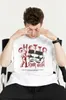 メンズTシャツTシャツメンティーグラフィティストリートプリントTシャツ2024春/夏新しいファッションブランドルーズコットンラウンドネックショートスリーブトップ