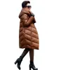 Rockar Nya varv Loose Cocoon Women's Down Jacket Black Red Brown Navy Blue Hot Products 7xl Size Coats