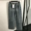 Klassische Damen-Denim-lange Hose, luxuriöse Strass-Buchstaben-Jeans, hochwertige Damen-Jeanshose, Streetwear