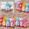 2024 8CM Clown Mobile Phone Pendant Plaid Skirt Knitted Hat Lovely Doll Mini Girls Ornaments Toys Gift Dolls Originality 0 6yg F2