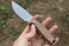 Top Quality A2299 Straight Knife 14C28N Stone Wash Drop Point Blade CNC Full Tang Micarta Handle Outdoor Camping Hiking Hunting Fixed Blade Knives with Kydex