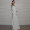 Casual Jurken Kristal Schuine Kraag Effen Maxi-jurk 2024 Herfst Winter Voor Vrouwen Outfits Kleding Elegant Avondfeest Verjaardag Klassiek