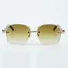 Direct Sales Fashionable Classic Diamond Cut Sunglasses 3524018 with black mixed Buffalo Horn Arm Glasses Size 18-140mm