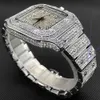 MISSFOX Ice Out Orologio quadrato da uomo Top Brand Luxury Full Diamond Orologi da uomo Orologio Hip Hop impermeabile ultra sottile Dropshipping