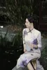 エスニック服シンプルでエレガントな中国のチョンサム2024秋のqipao毎日の長いスタイルの改善伝統的なマンダリンカラードレス