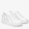 Elegant Brand Women Diamond Light Maxi F Sneakers Shoes White Nappa Leather Low-Top Trainers with Platform Sole Summer Comfort Lady Daily Skateboard Walking