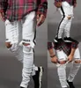 Mens Designer Ripped Jeans Hole Distressed striped Zipper Jeans Casual Trousers Slim Pencil Pants Biker Denim Pants Skinny LJJA2524050916