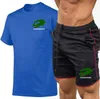 2024 verão nova secagem rápida camiseta esportiva shorts masculino casual wear fiess conjunto de moda