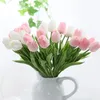 Kwiaty dekoracyjne 6pcs sztuczny trzpień tulipana - idealny do wystroju wewnętrznego i zewnętrznego aranżacje kwiatowe przyjęcia