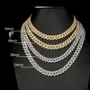 Iced Out 10-20mm Mens Miami Cuban Link Colar Hip Hop CZ Cubic Zirconia Bling Prong Cuban Chain 240226