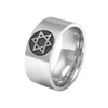 Clusterringe 8mm Titanium Stahl Hexagramm Logo für Männer Frauen Punk Edelstahlschmuck Party Finger Ring Jubiläum Geschenke